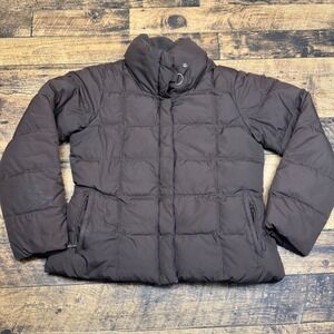 Eddie Bauer EB700 Down Puffer Jacket‎ Women's Brown Quilted Stand Collar Warm